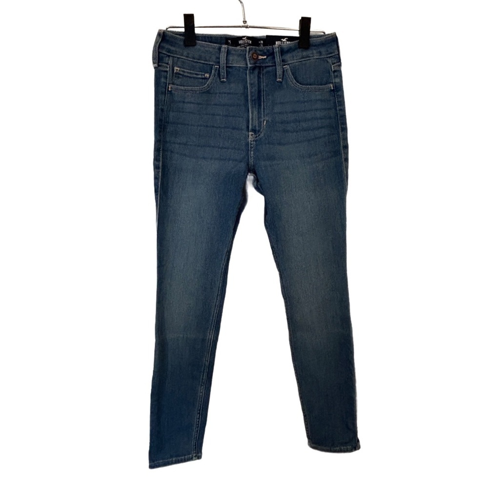 Women’s Trendy NWT Hollister High Rise Super Skinny Denim Blue Jeans Size 28